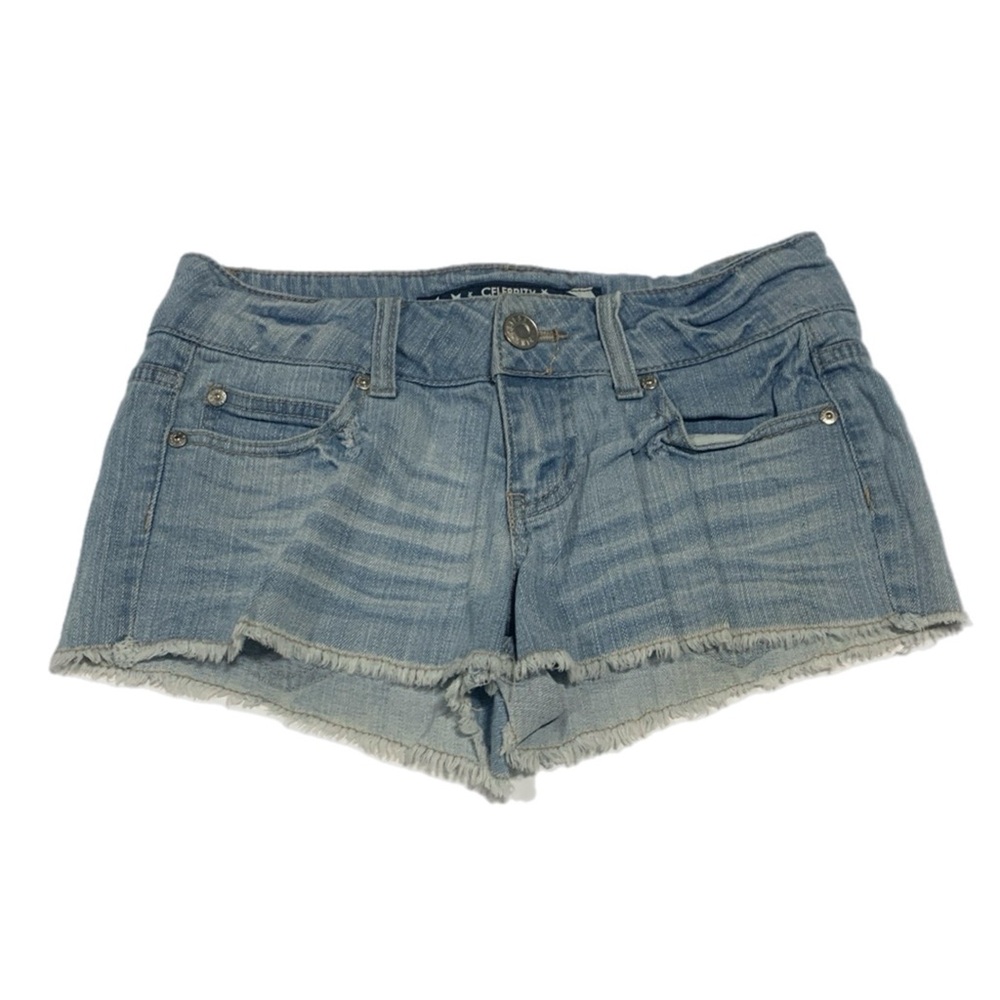 Celebrity Pink Jeans - Blue Jean Shorts Distressed‎ Frayed - 0411 - Size 1